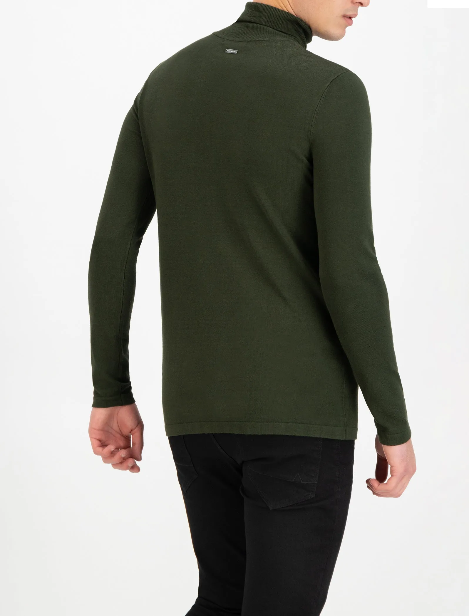 Purewhite Essential Knit Turtleneck Army Groen