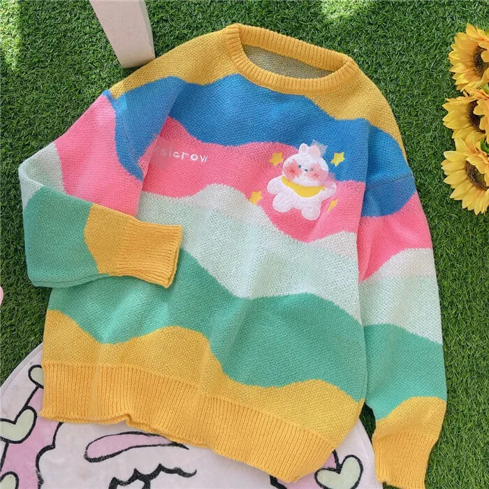 Rainbow Stripe Pullover by9680