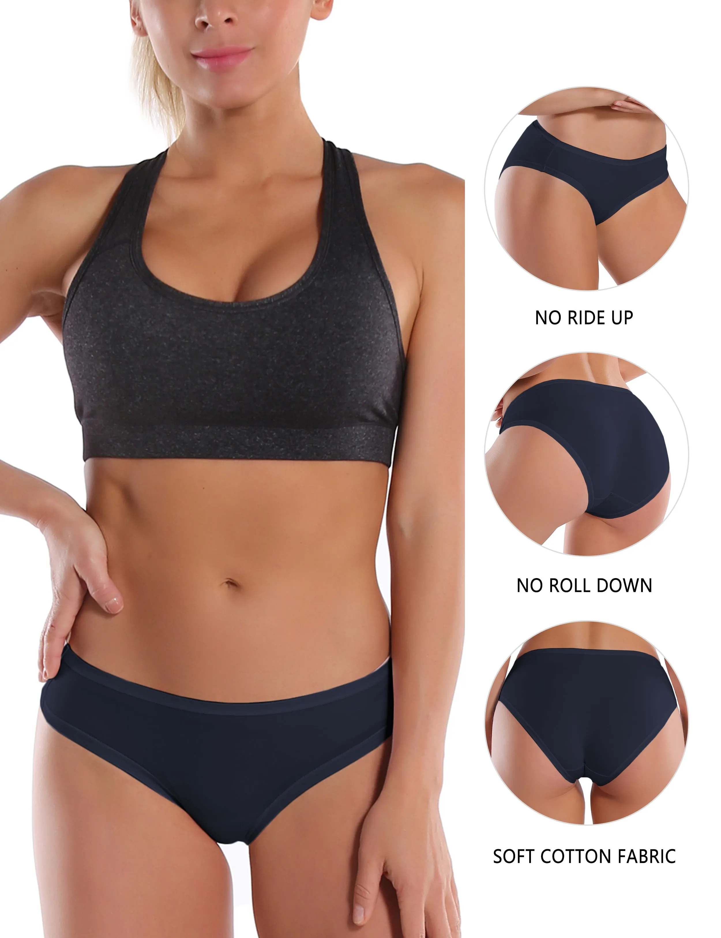 Super Soft Modal Sports Bikini Underwear darknavy