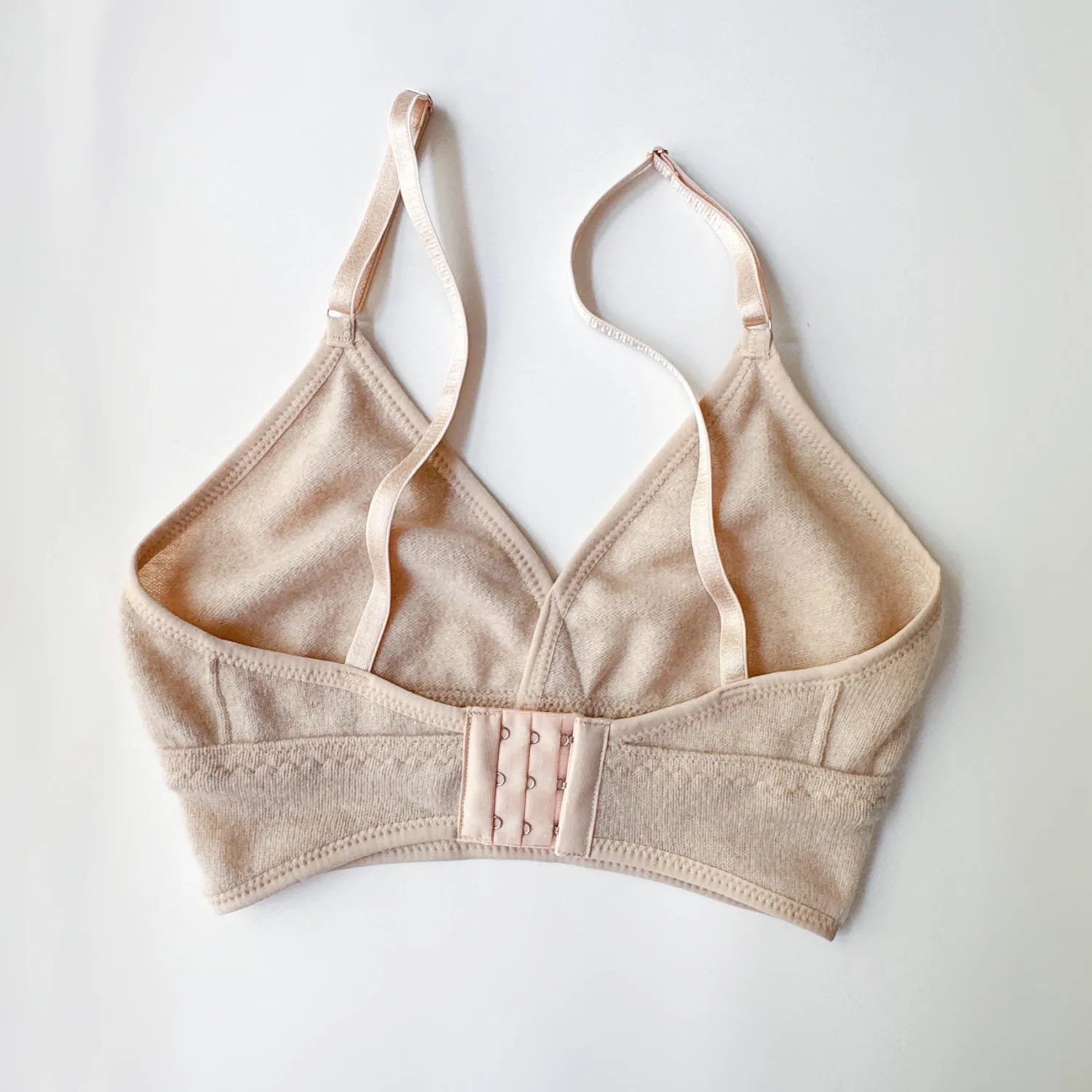 Tan Beige Cashmere bra size Small | Ready to ship cashmere underwear and bras