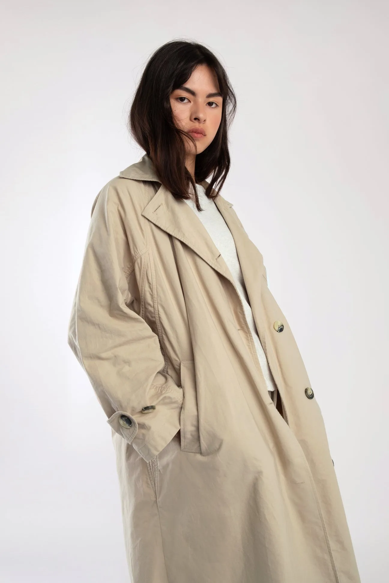 Taupe Seamed Trench