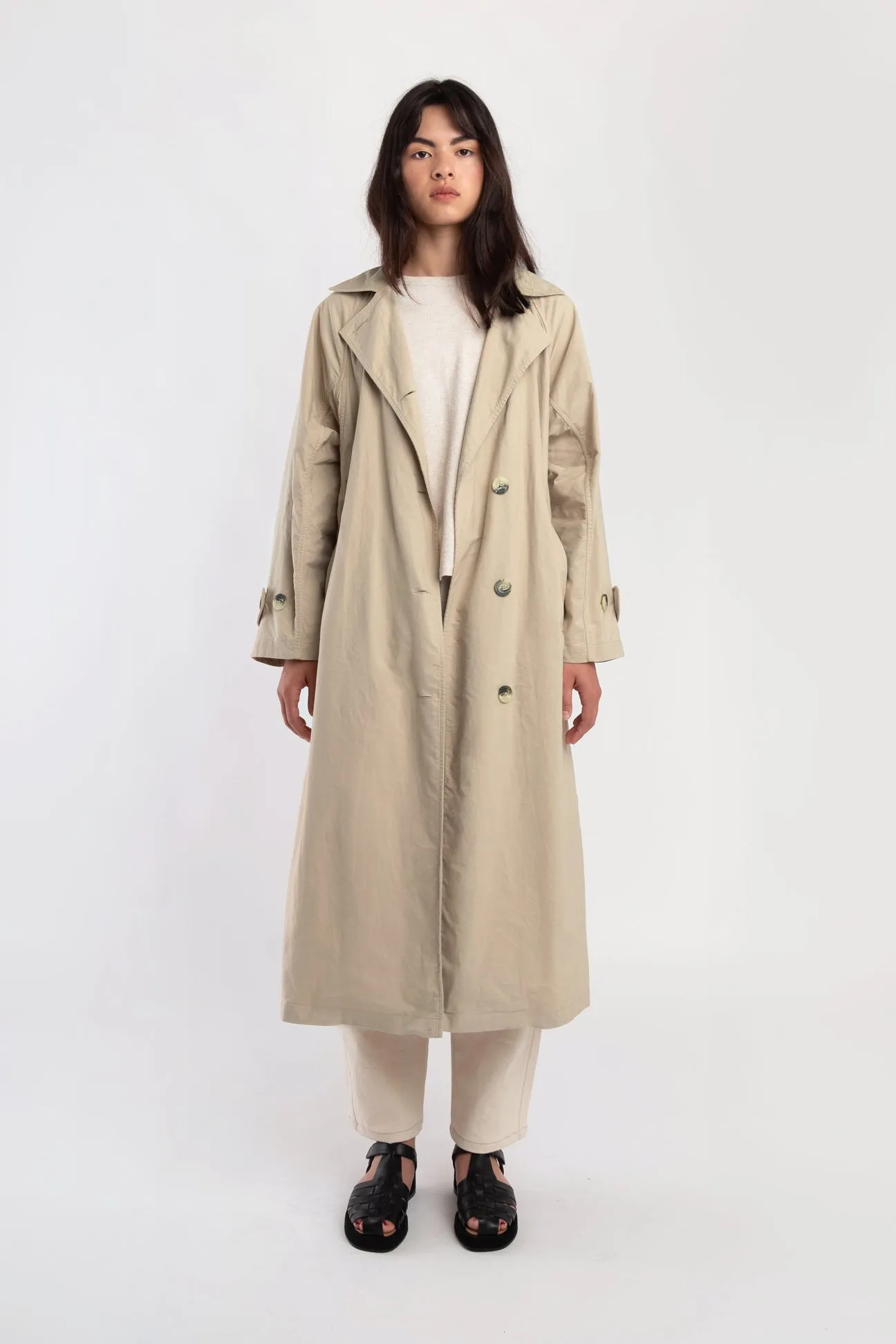 Taupe Seamed Trench