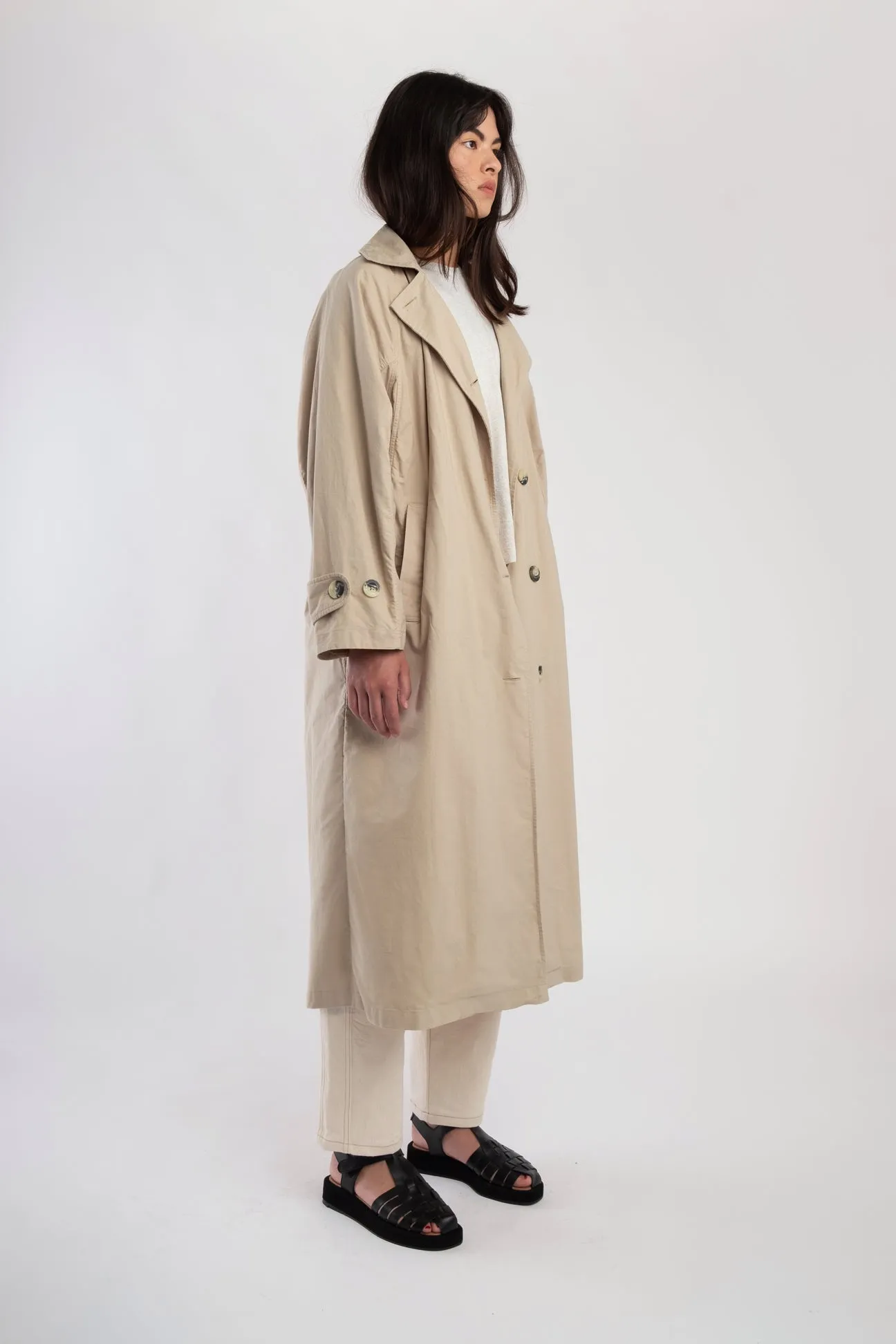 Taupe Seamed Trench