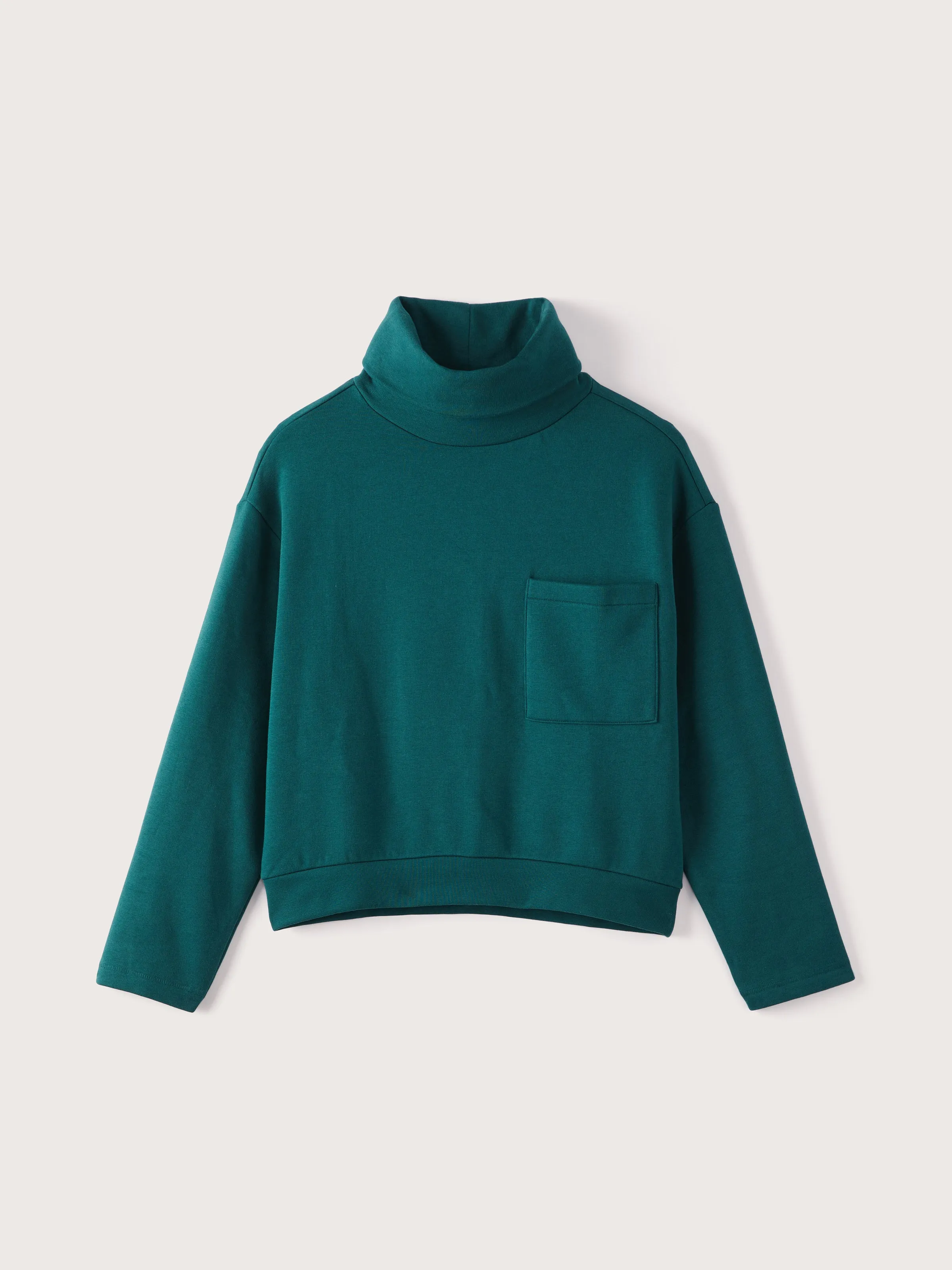 The Fleece Turtleneck in Deep Teal