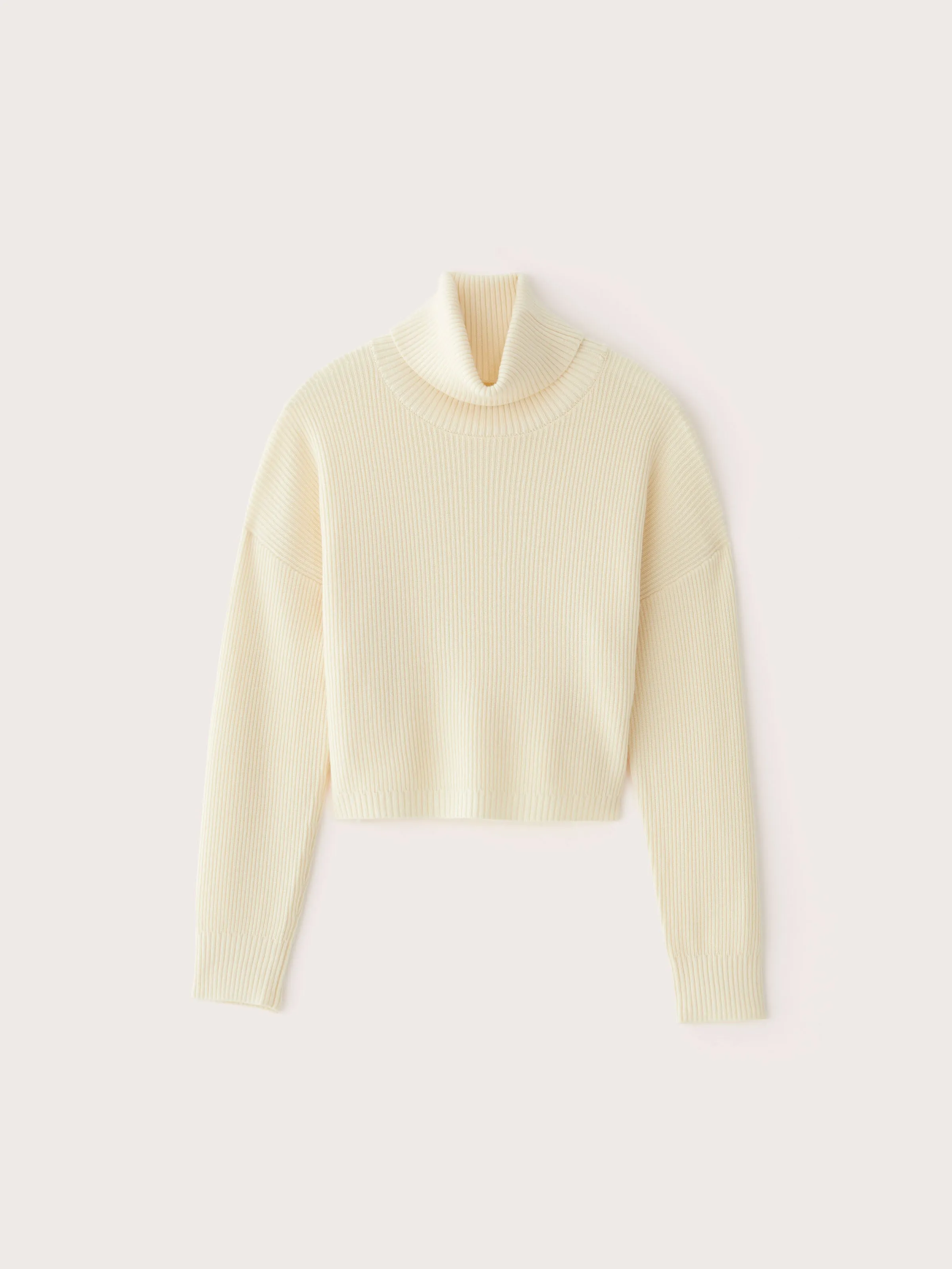 The Merino Turtleneck Sweater in Off White