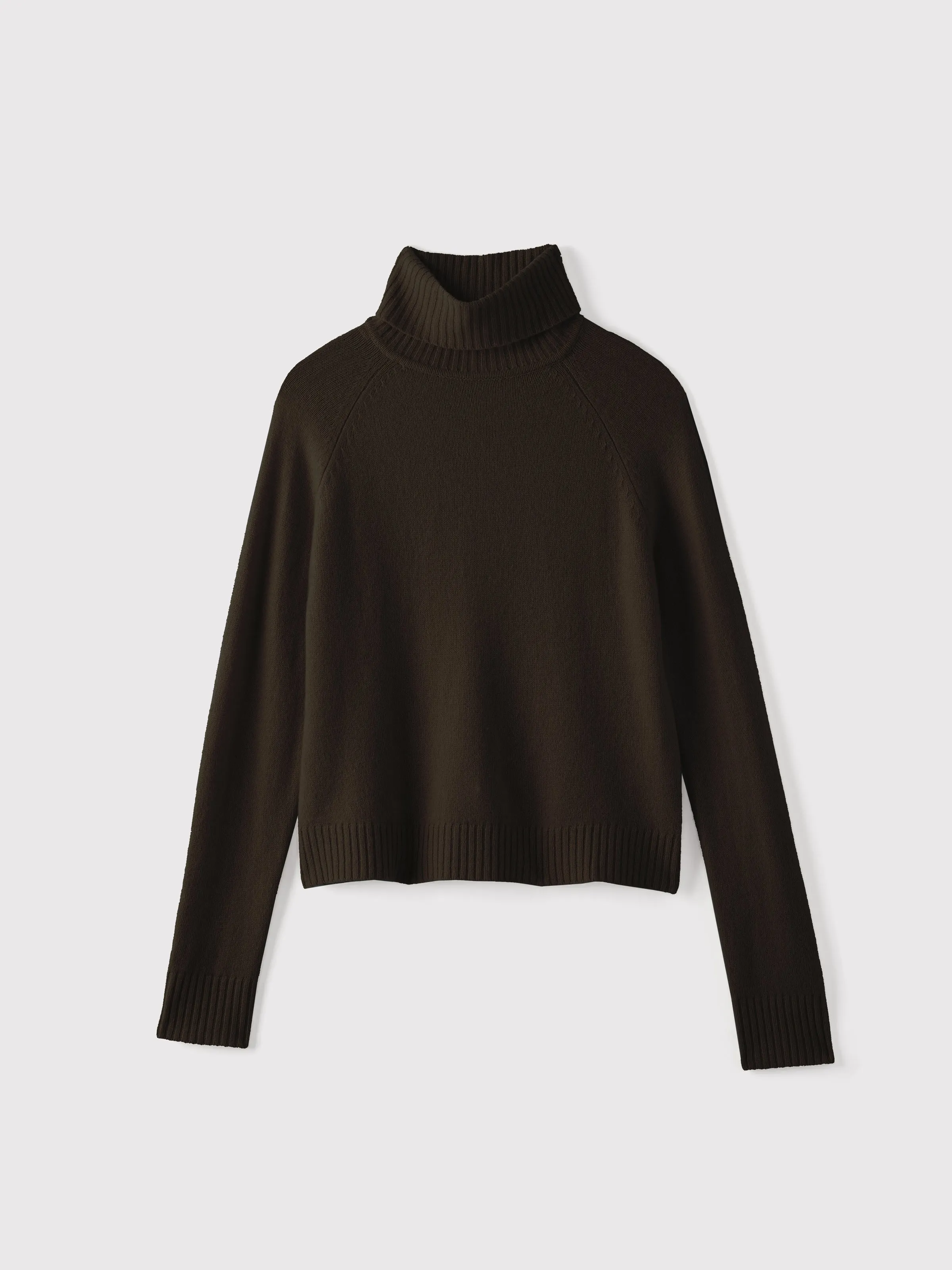 The Yak Wool Turtleneck in Dark Brown