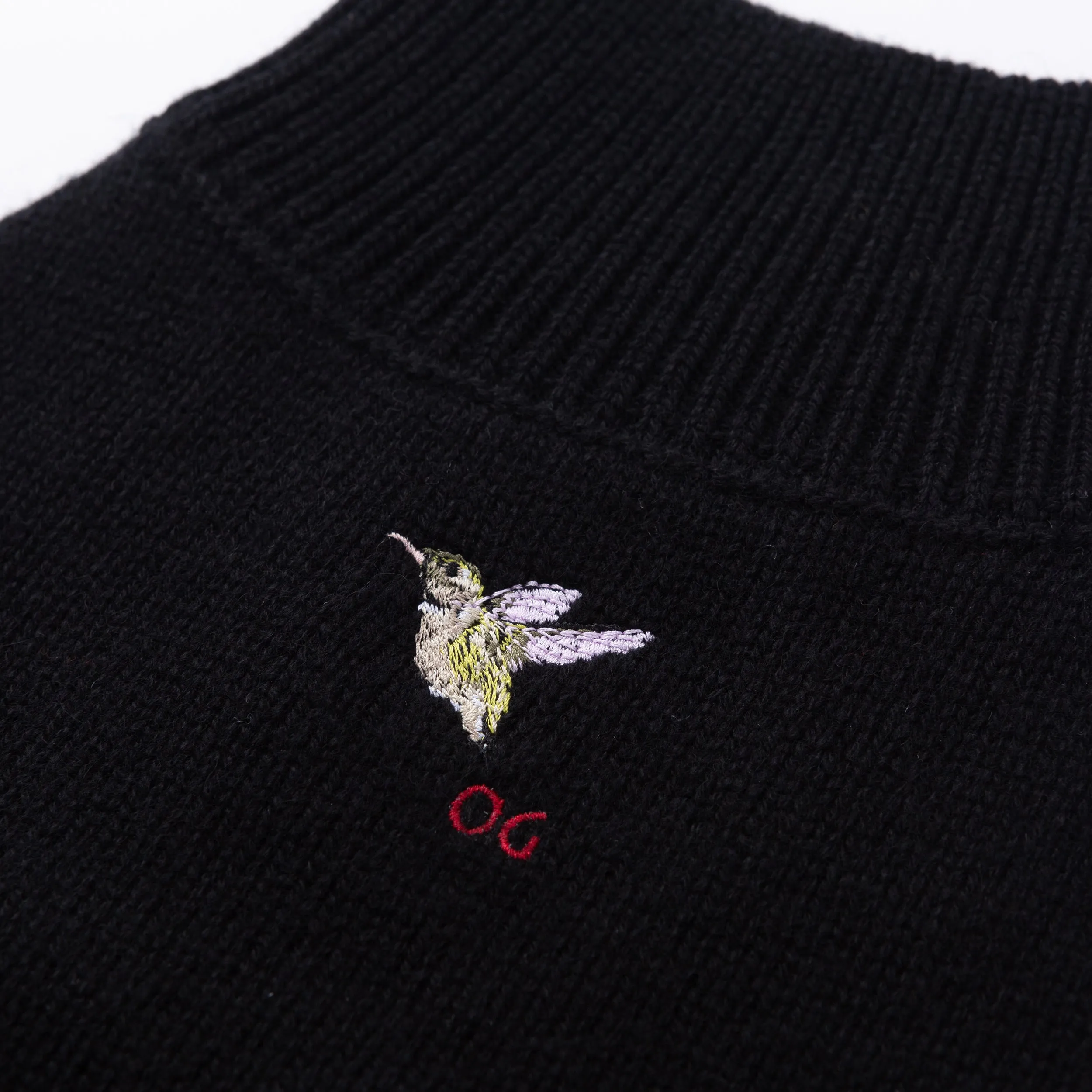 Turtleneck  Long Sleeve Jumper with Embroidey Bird