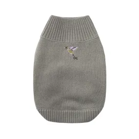 Turtleneck  Long Sleeve Jumper with Embroidey Bird