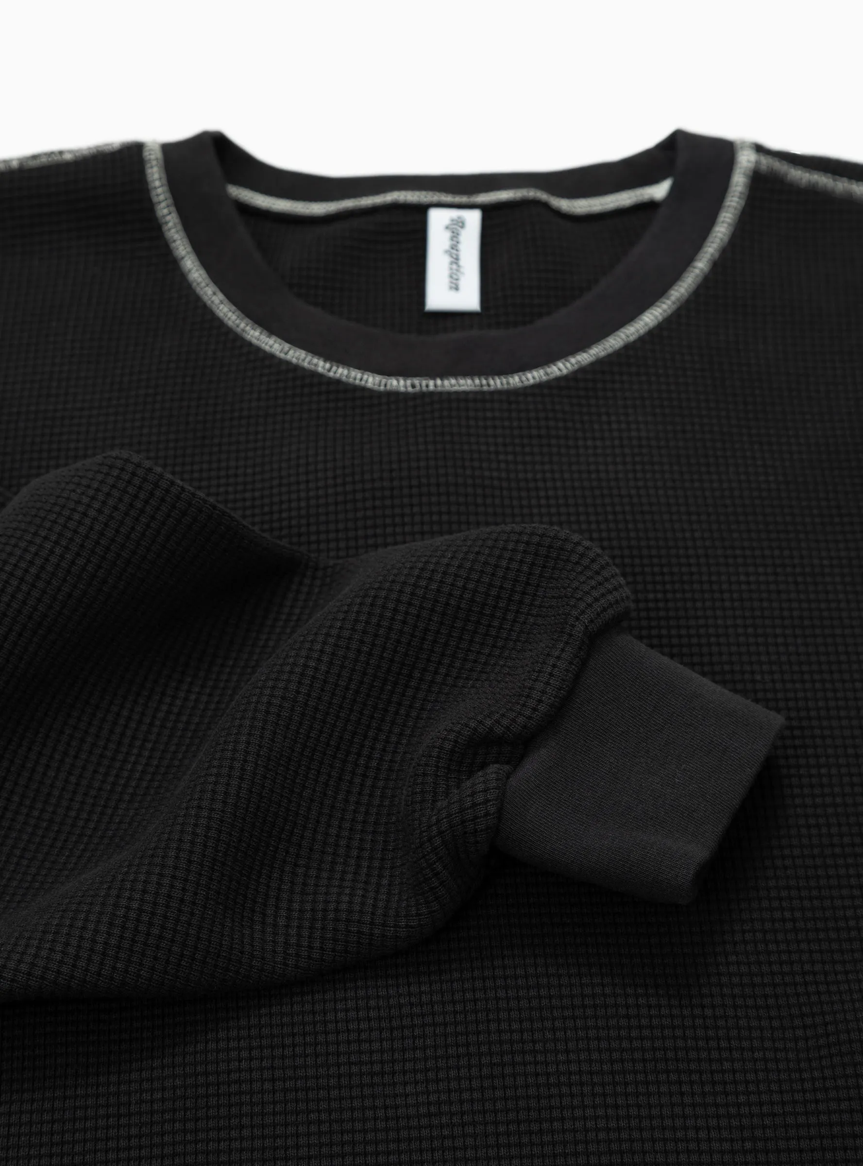 Waffle Sweatshirt Black