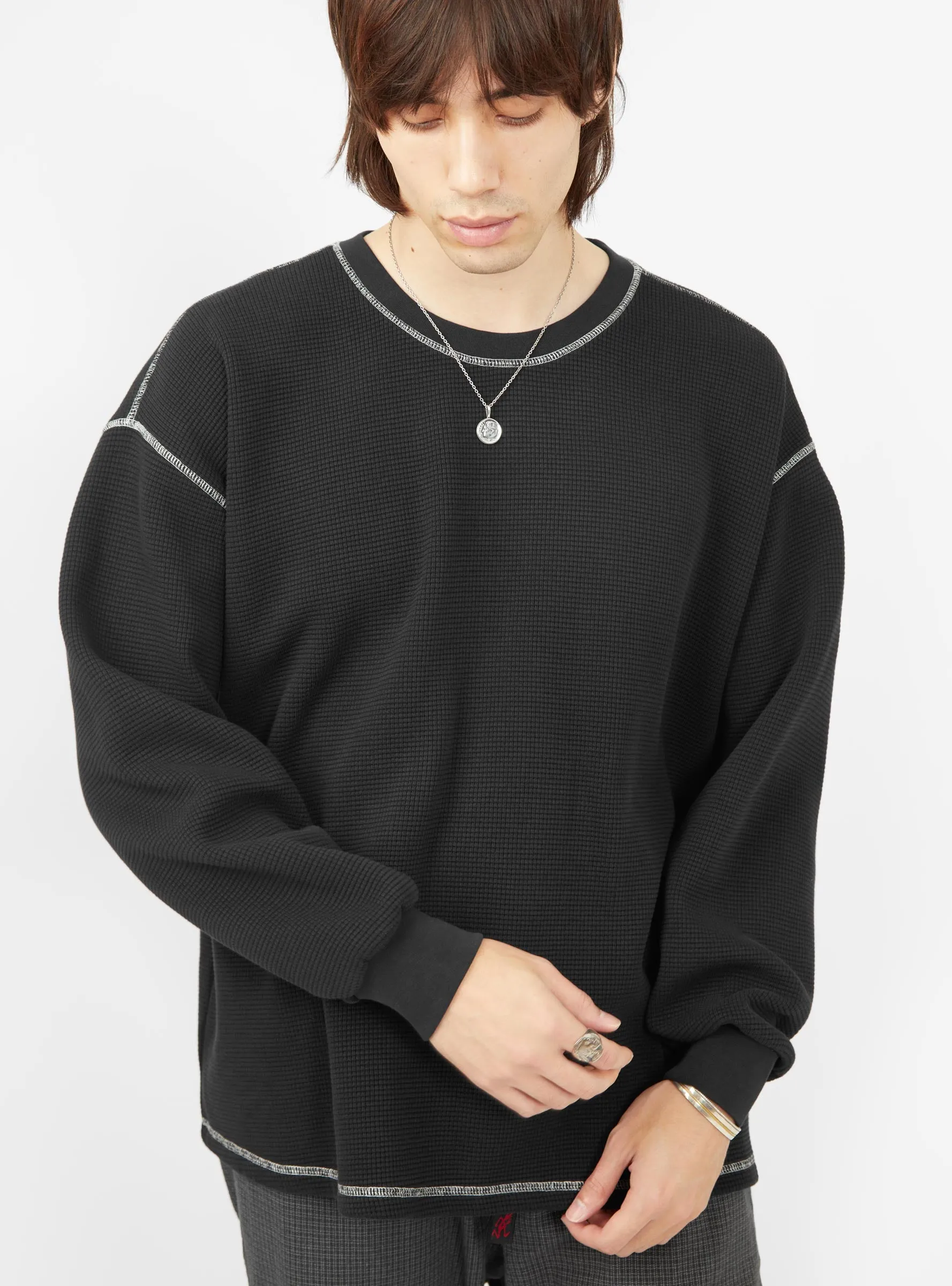 Waffle Sweatshirt Black