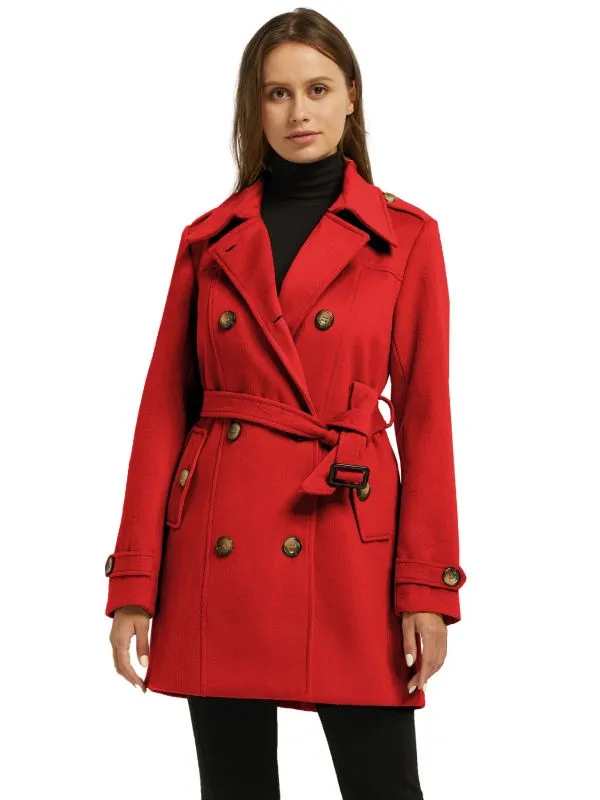 Women's Double Coat Mid-Long Winter Trench Coat33993