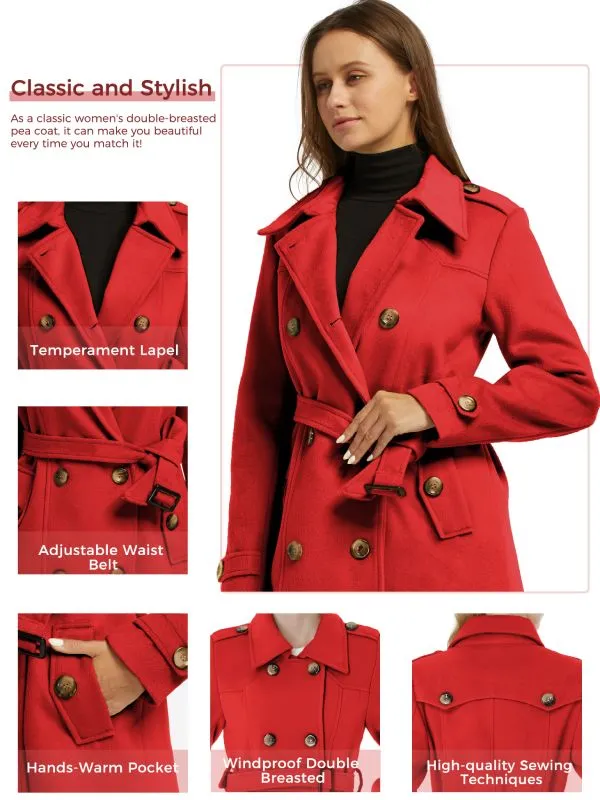 Women's Double Coat Mid-Long Winter Trench Coat33993