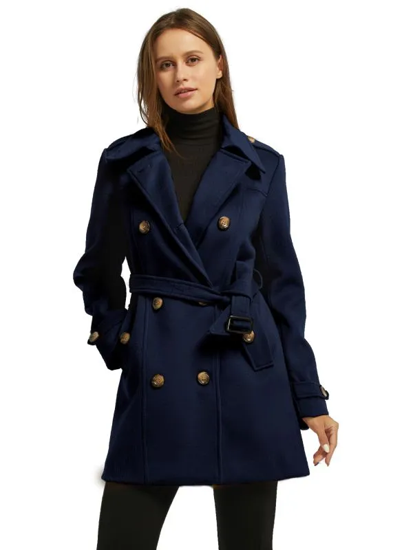 Women's Double Coat Mid-Long Winter Trench Coat33993